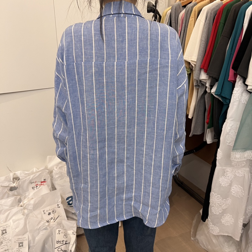 DOHWAJI直郵韓國代購㊣女裝新款推薦25春夏人氣襯衫蕾絲衫條紋DOHWAJI襯衫/蕾絲衫
