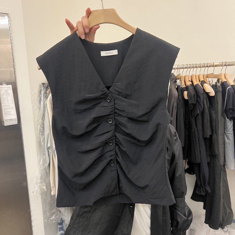 MOIBLE韓國直郵㊣女裝新品25春夏人氣熱賣時尚推薦馬甲褶皺MOIBLE馬甲圖色2