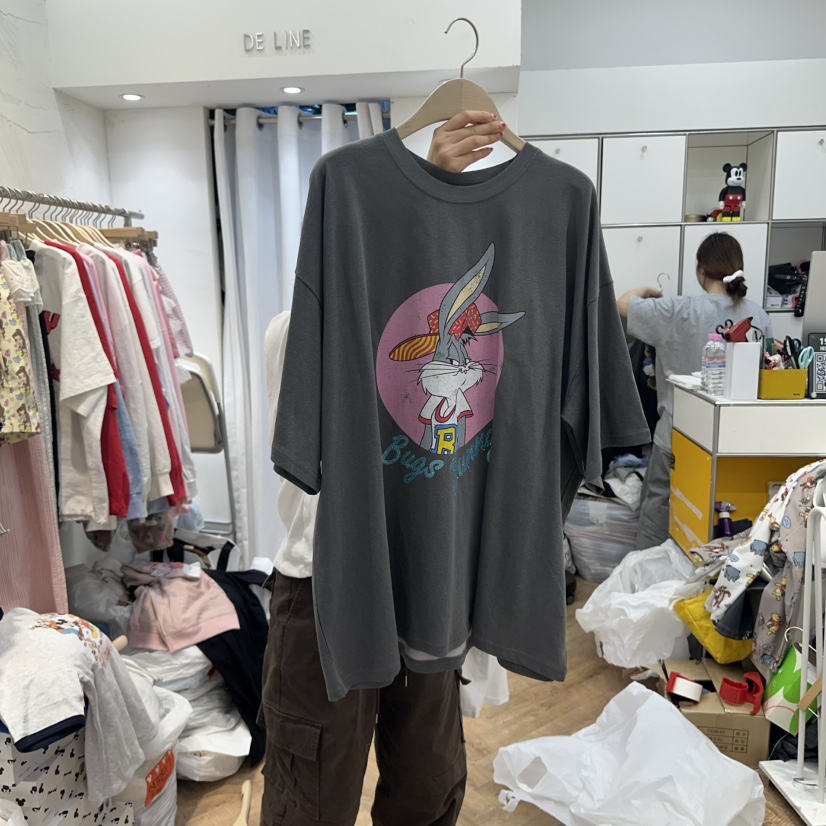 DE LINE韓國直郵㊣女裝新款人氣25春夏時尚推薦熱賣休閑T恤DE LINET恤圖色2