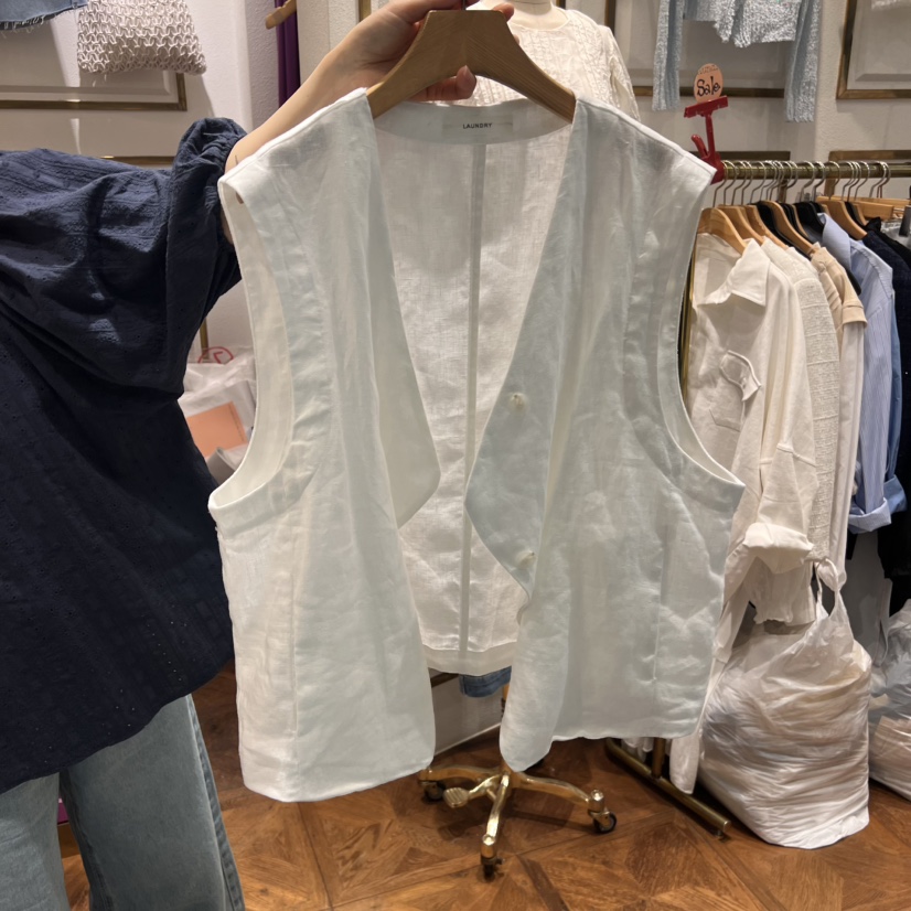 LAUNDRY直郵韓國代購㊣女裝新款25春夏時尚休閑推薦人氣馬甲LAUNDRY馬甲圖色2