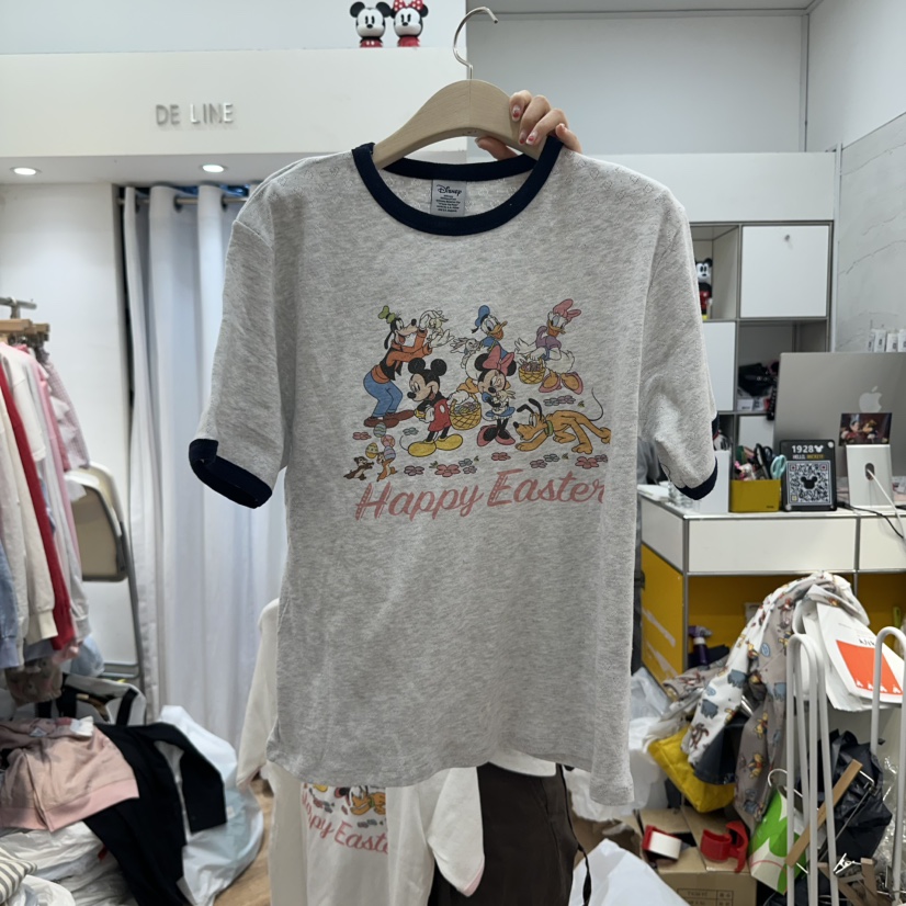 DE LINE韓國直郵㊣東大門實拍女裝新品25春夏休閑人氣時尚T恤DE LINET恤圖色2