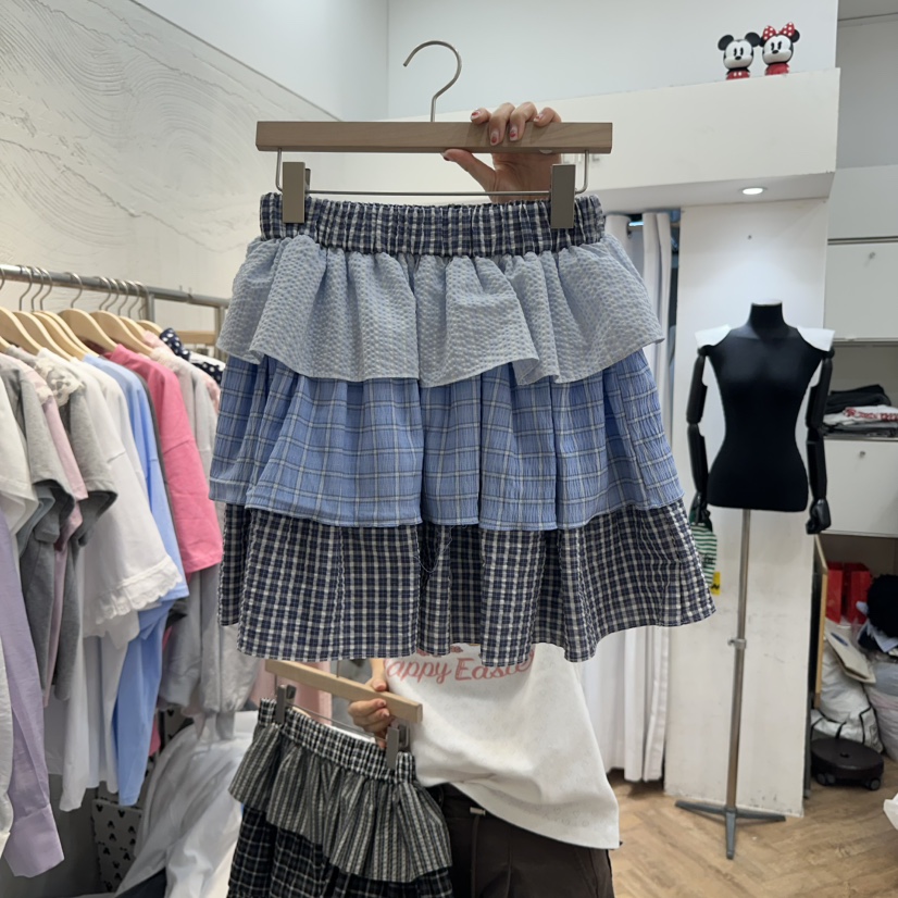 DE LINE直郵韓國代購㊣女裝新品時尚休閑推薦人氣25春夏短裙DE LINE短裙