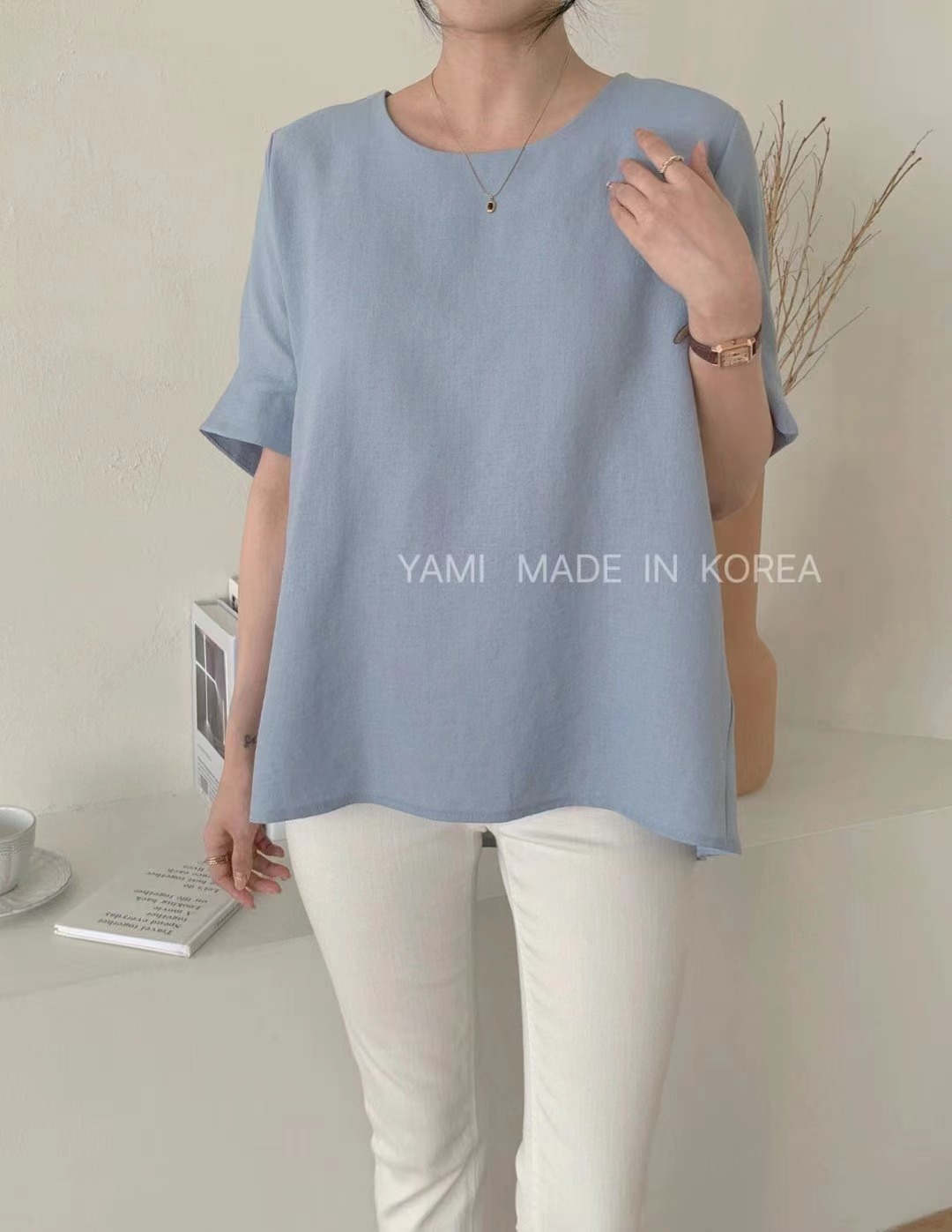 YAMI-야미-T直郵韓國代購㊣女裝新款25春夏推薦襯衫蕾絲衫YAMI襯衫/蕾絲衫