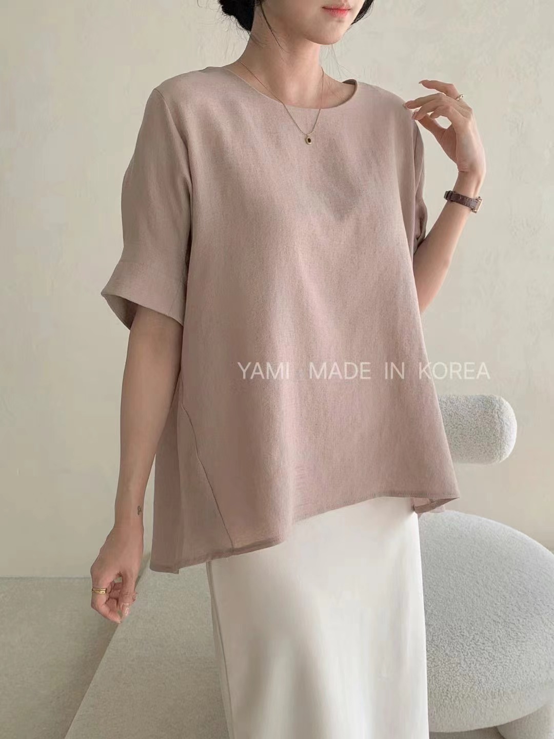 YAMI-야미-T直郵韓國代購㊣女裝新款25春夏推薦襯衫蕾絲衫YAMI襯衫/蕾絲衫