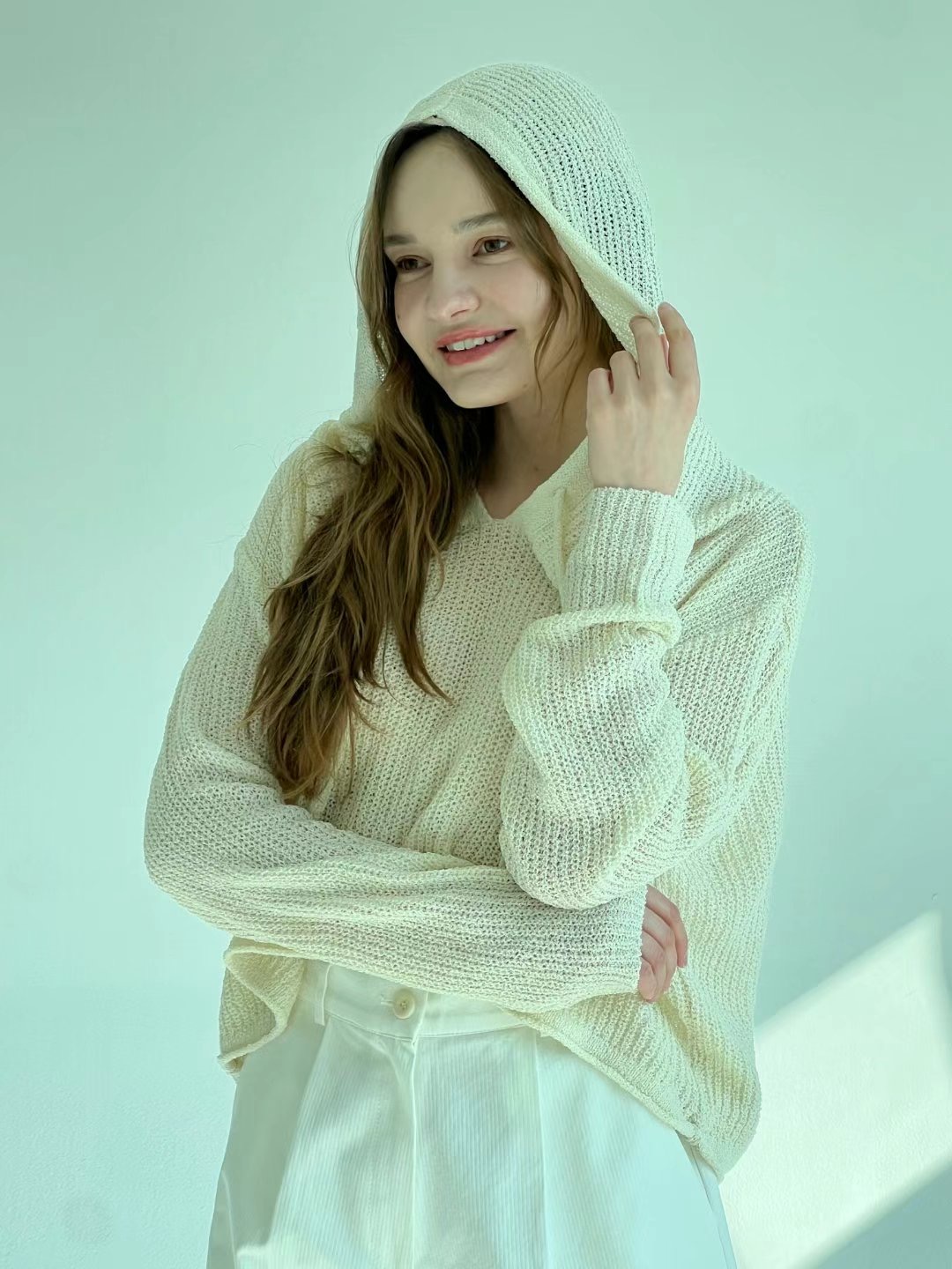 끌 벅지韓國直郵㊣東大門實拍女裝新品熱賣時尚針織衫連帽衫Pull Buck針織衫