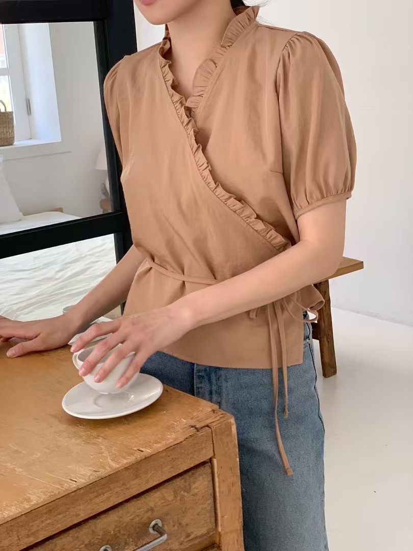 CAROL直郵韓國代購㊣女裝新款推薦休閑人氣25春夏襯衫蕾絲衫CAROL襯衫/蕾絲衫