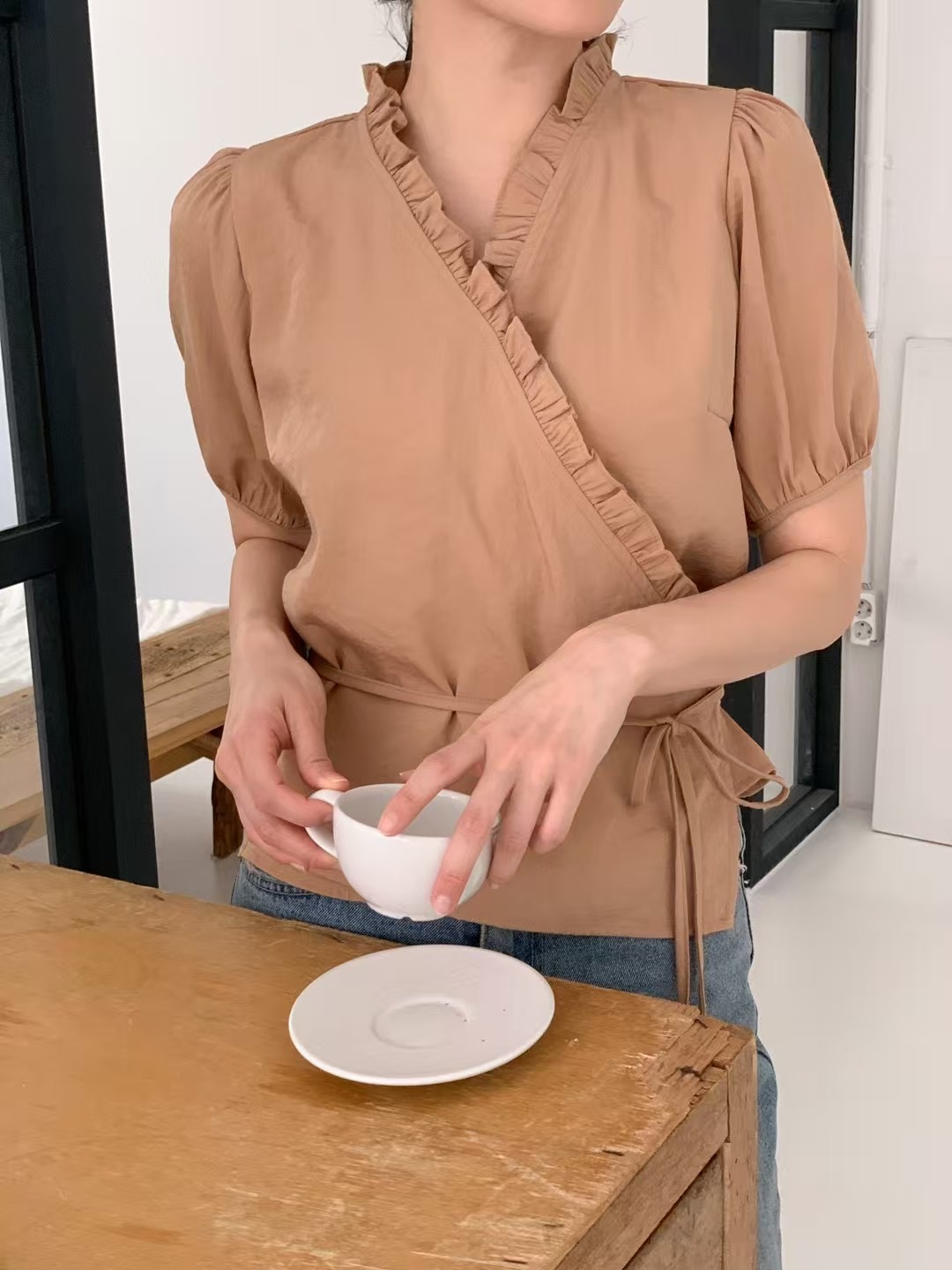 CAROL直郵韓國代購㊣女裝新款推薦休閑人氣25春夏襯衫蕾絲衫CAROL襯衫/蕾絲衫