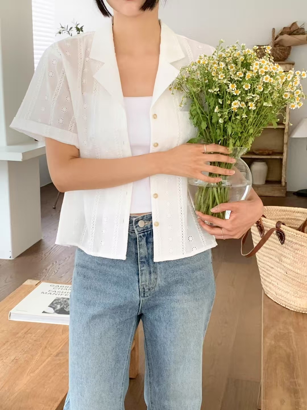 CAROL直郵韓國代購㊣女裝新品時尚休閑25春夏熱賣襯衫蕾絲衫CAROL襯衫/蕾絲衫