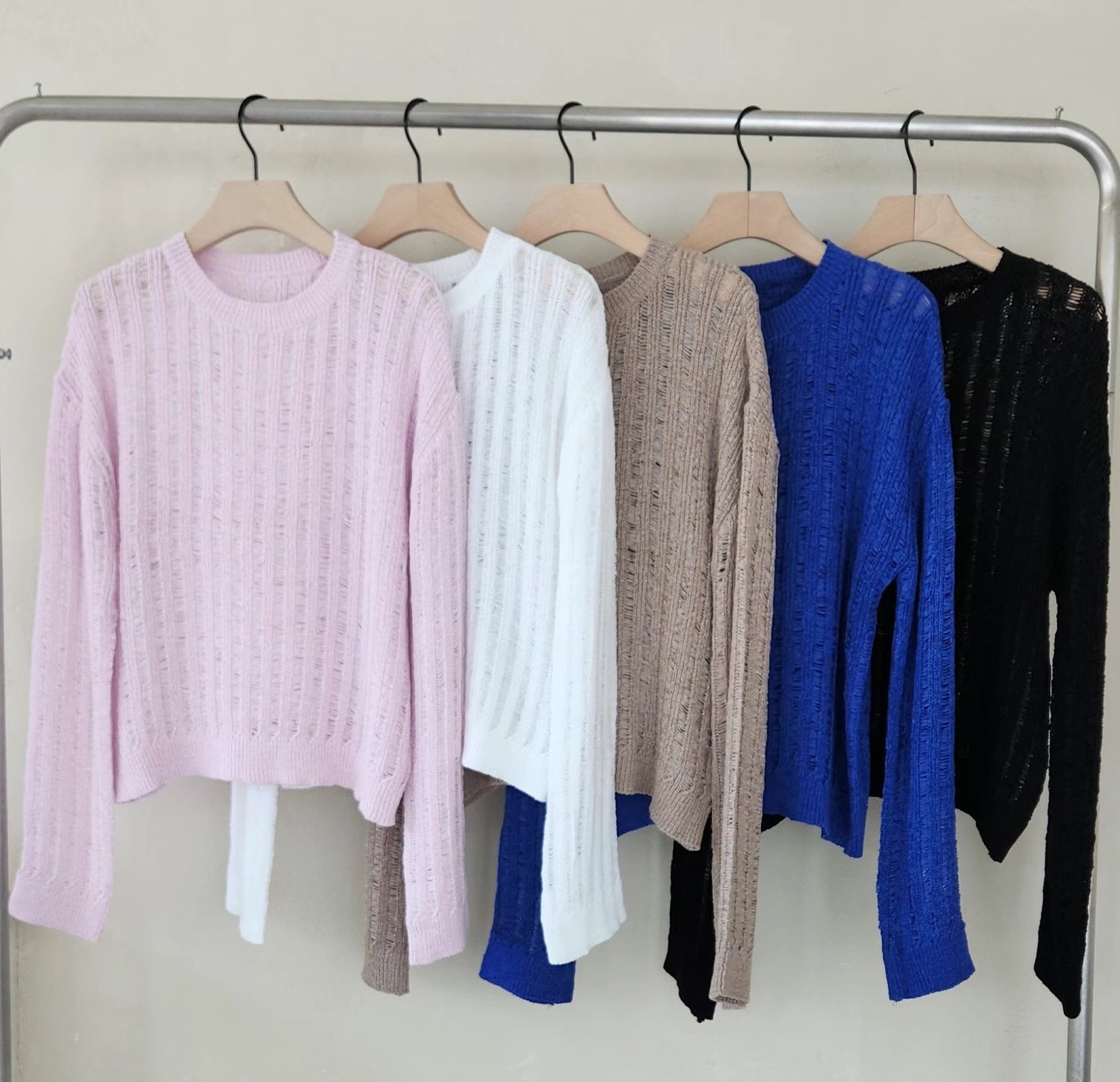 끌 벅지韓國㊣直郵東大門代購女裝新款休閑人氣熱賣25春夏毛衣Pull Buck毛衣圖色2左二色