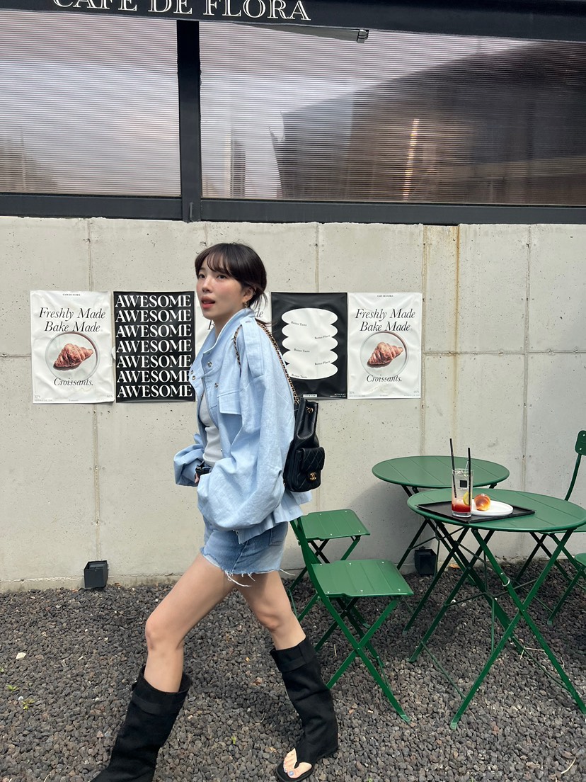 SOLAR韓國㊣直郵東大門代購女裝新款休閑25春夏熱賣夾克亞麻SOLAR夾克