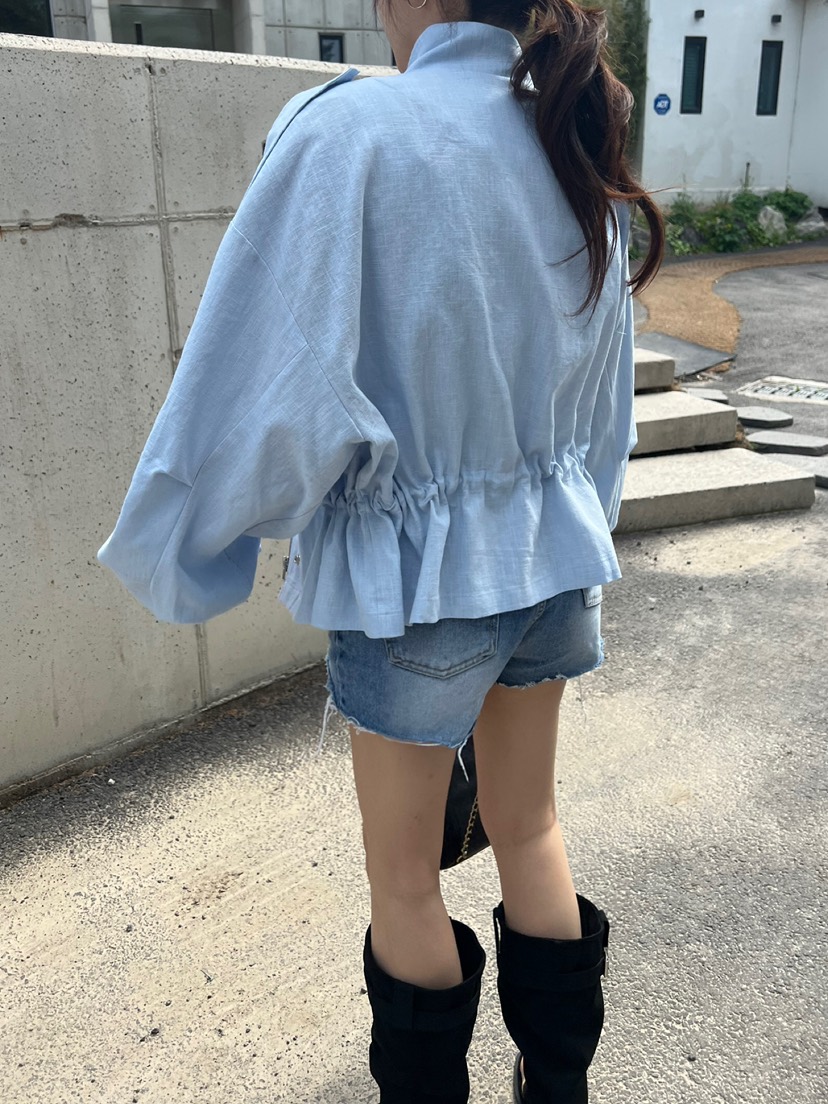 SOLAR韓國㊣直郵東大門代購女裝新款休閑25春夏熱賣夾克亞麻SOLAR夾克