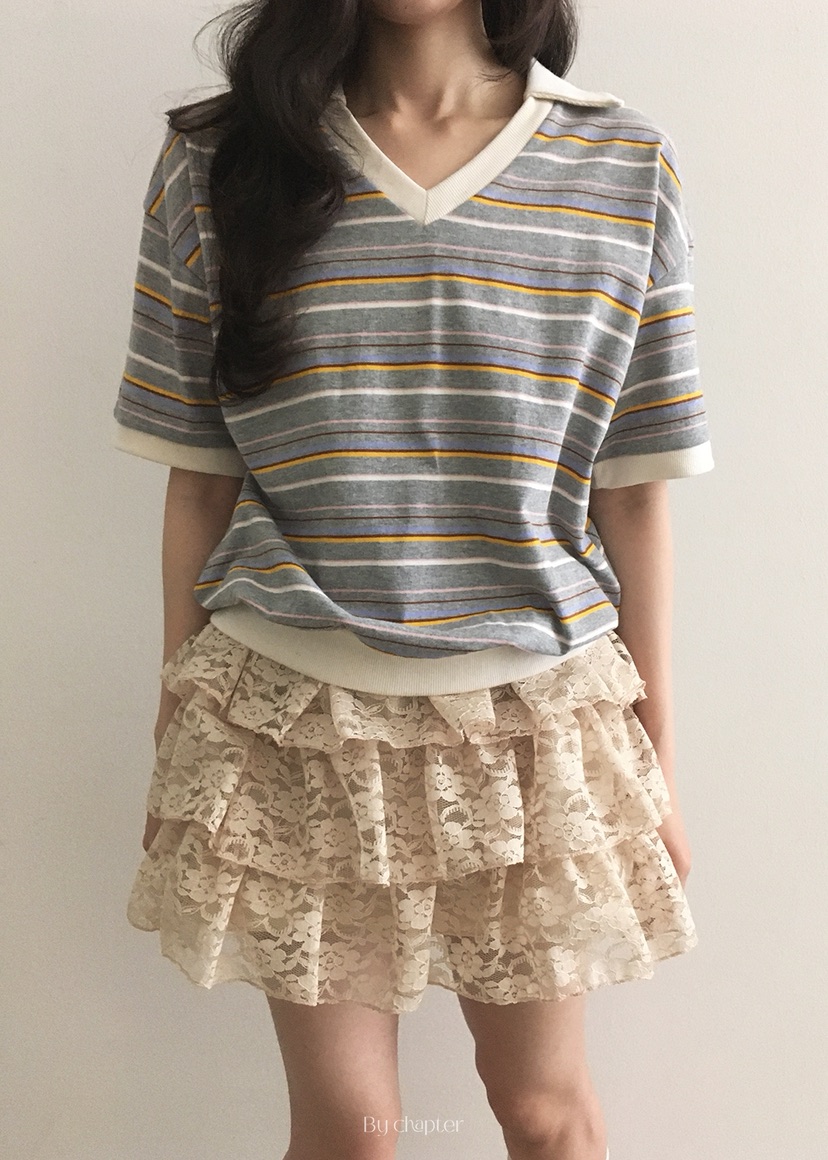 BY CHAPTER韓國直郵㊣東大門實拍女裝新品休閑時尚人氣T恤ChapterT恤圖色2