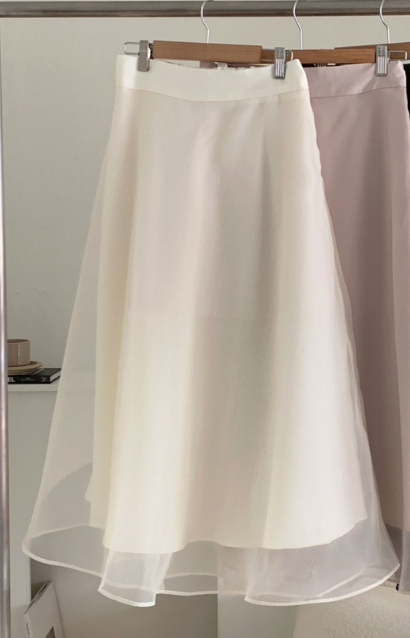 KARA-ot直郵韓國代購㊣女裝新品人氣25春夏長裙歐根紗喇叭KARA-ot長裙圖色1