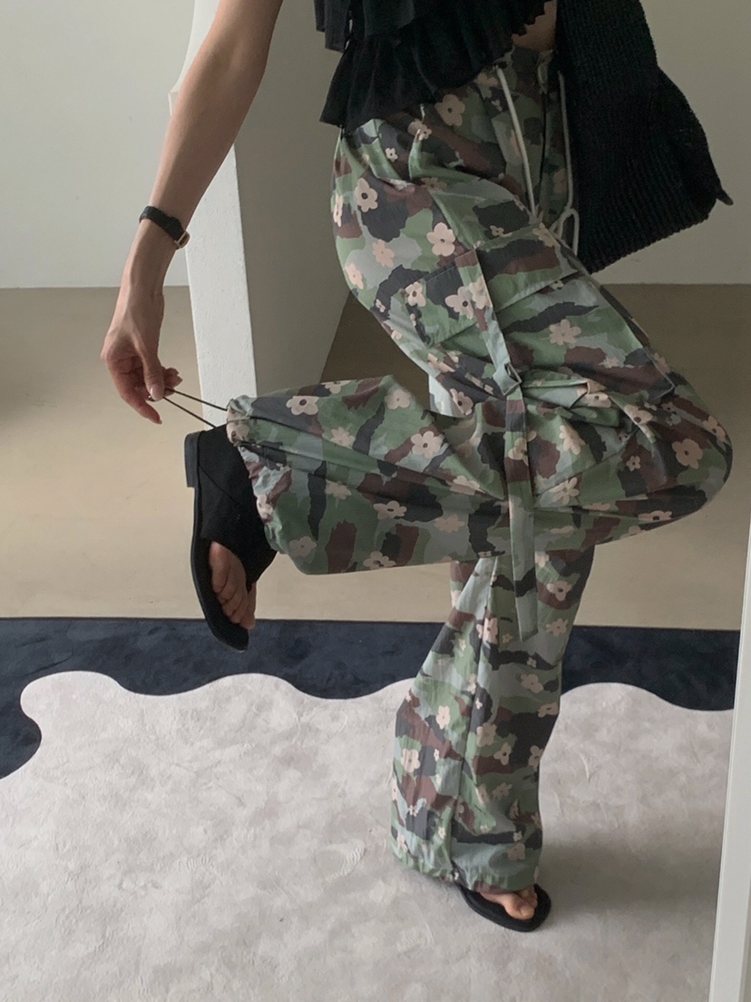 VERANDA直郵韓國代購㊣女裝新款時尚休閑推薦25春夏休閑褲迷彩VERANDA休閑褲