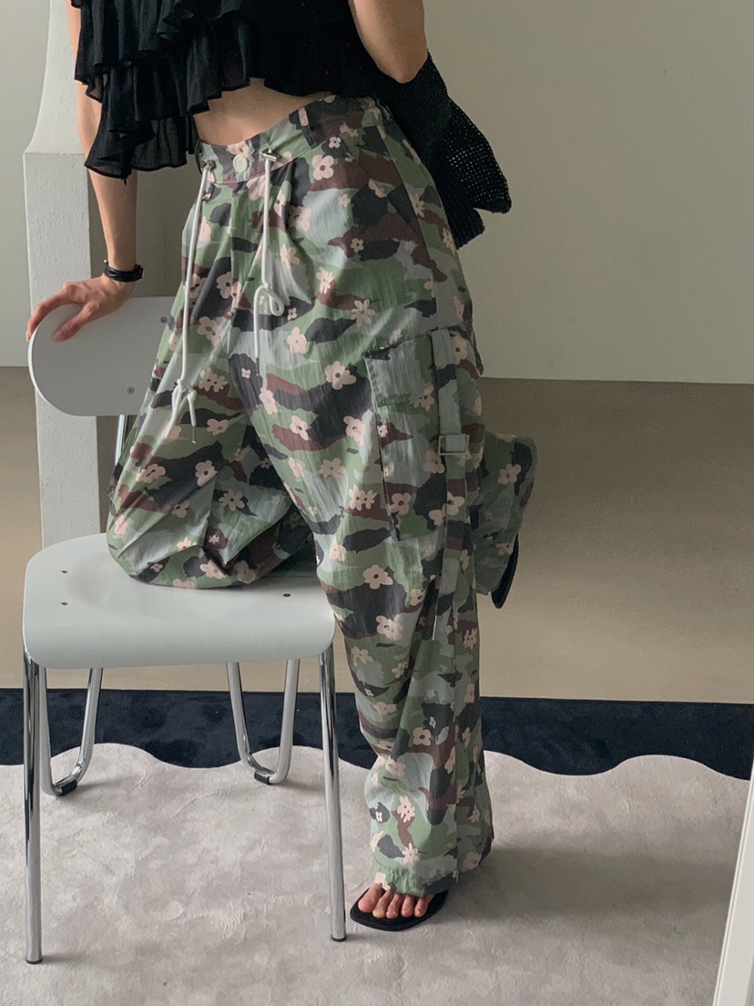 VERANDA直郵韓國代購㊣女裝新款時尚休閑推薦25春夏休閑褲迷彩VERANDA休閑褲