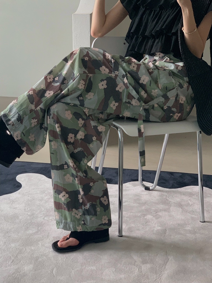 VERANDA直郵韓國代購㊣女裝新款時尚休閑推薦25春夏休閑褲迷彩VERANDA休閑褲