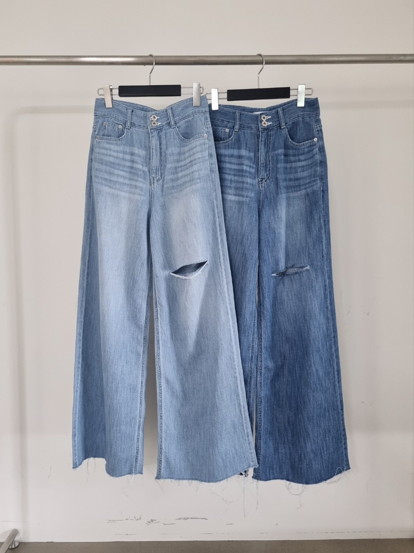 VERANDA韓國直郵㊣東大門實拍女裝新品25春夏熱賣牛仔褲亞麻VERANDA牛仔褲
