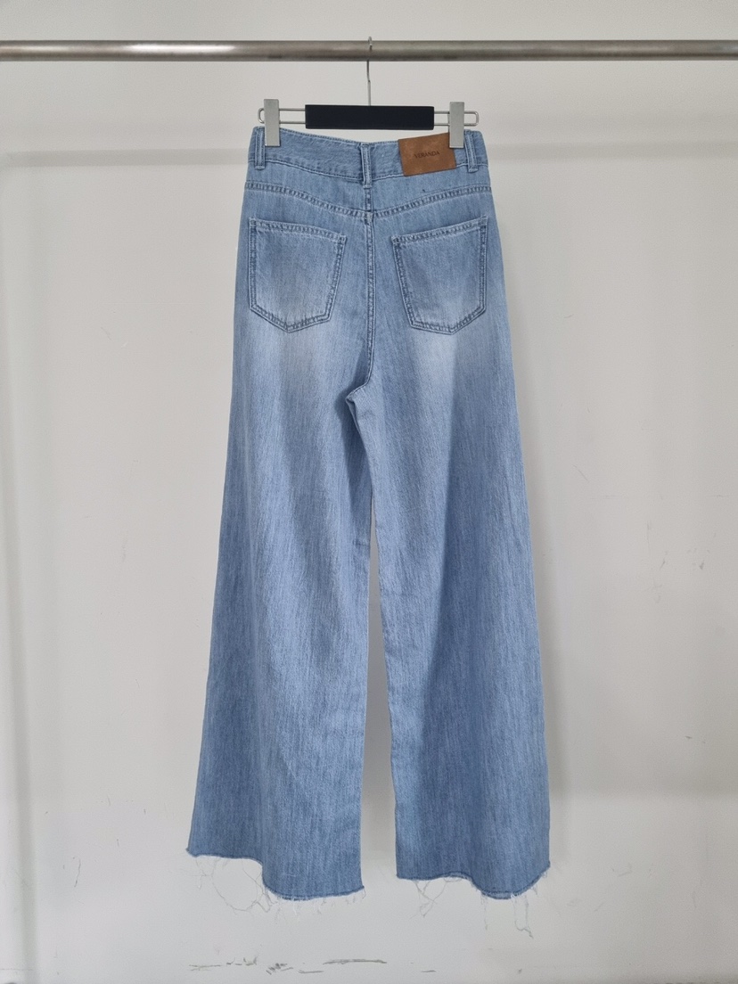 VERANDA韓國直郵㊣東大門實拍女裝新品25春夏熱賣牛仔褲亞麻VERANDA牛仔褲