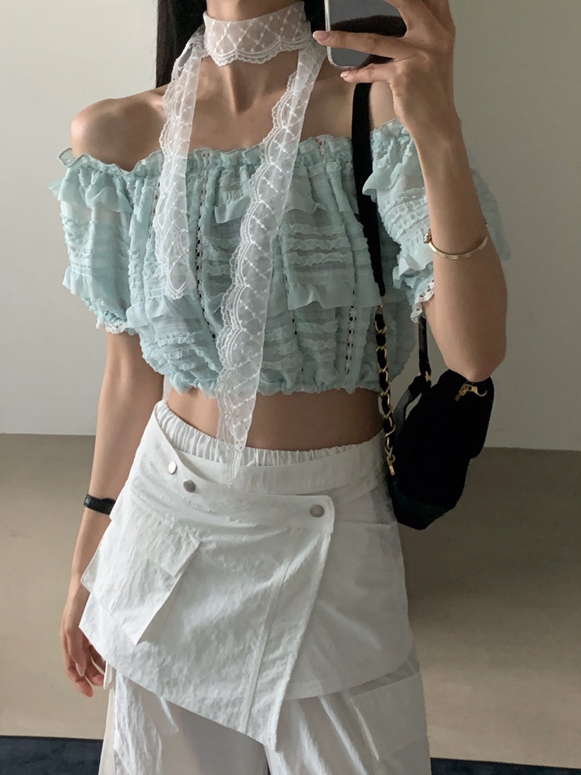 VERANDA韓國直郵㊣女裝新款時尚人氣25春夏休閑推薦襯衫蕾絲衫VERANDA襯衫/蕾絲衫