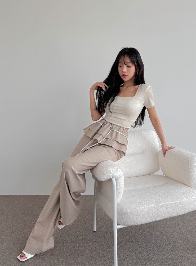 SLIT韓國直郵㊣東大門實拍女裝新品休閑推薦25春夏時尚休閑褲SLIT休閑褲