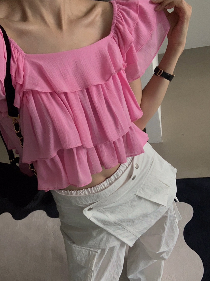 VERANDA韓國㊣直郵東大門代購女裝新品推薦時尚25春夏襯衫蕾絲衫VERANDA襯衫/蕾絲衫