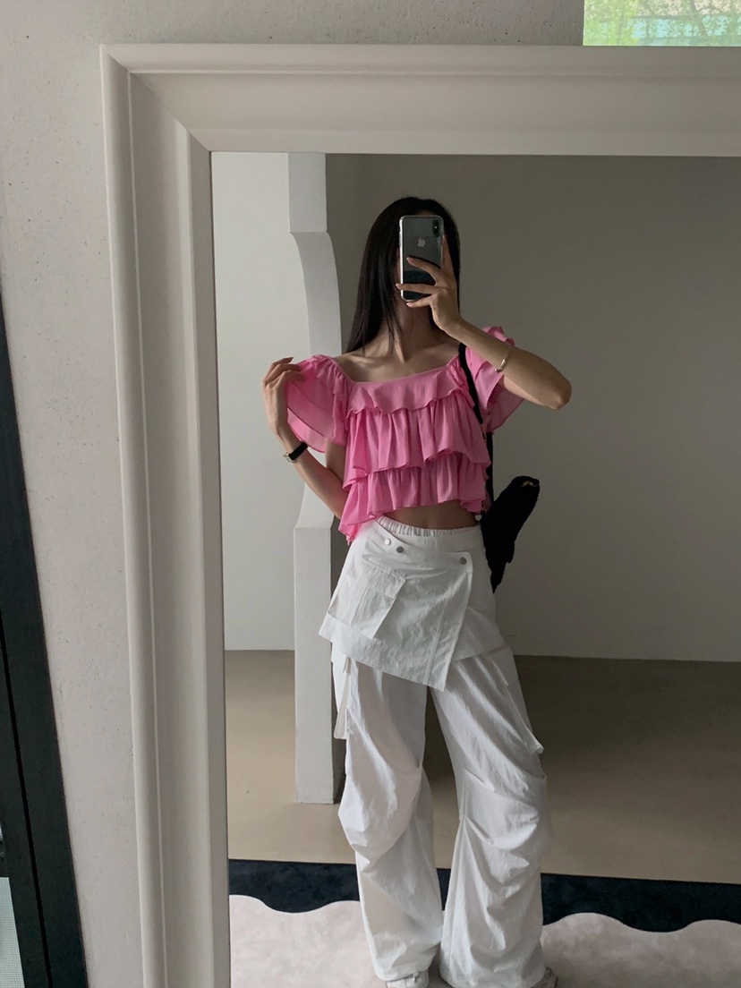VERANDA韓國㊣直郵東大門代購女裝新品推薦時尚25春夏襯衫蕾絲衫VERANDA襯衫/蕾絲衫