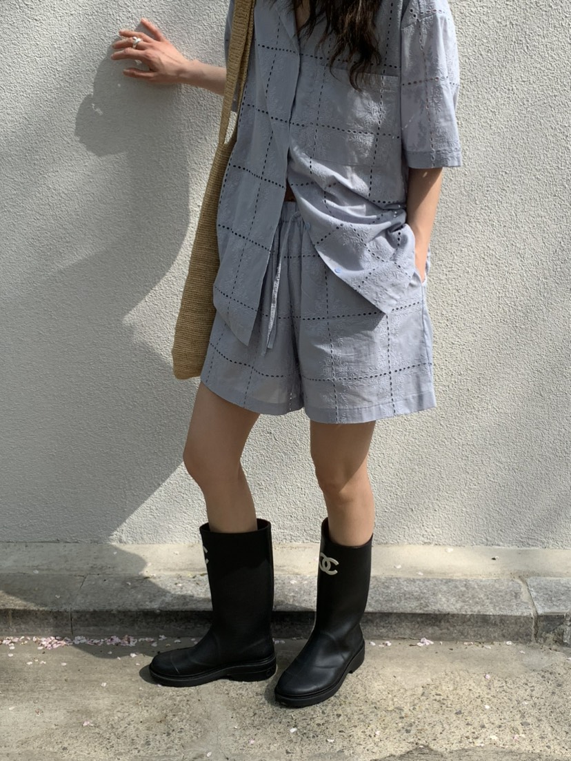 OURS韓國㊣直郵東大門代購女裝新款25春夏休閑熱賣短褲蕾絲OURS短褲