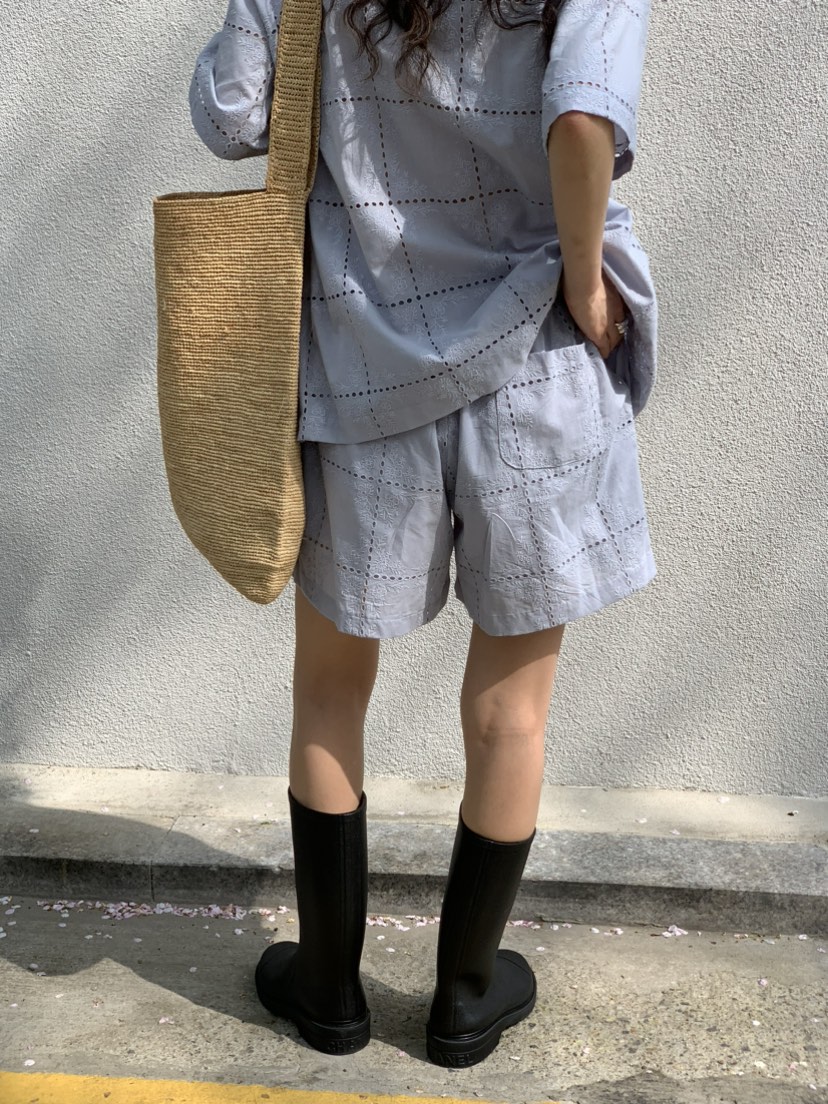 OURS韓國㊣直郵東大門代購女裝新款25春夏休閑熱賣短褲蕾絲OURS短褲