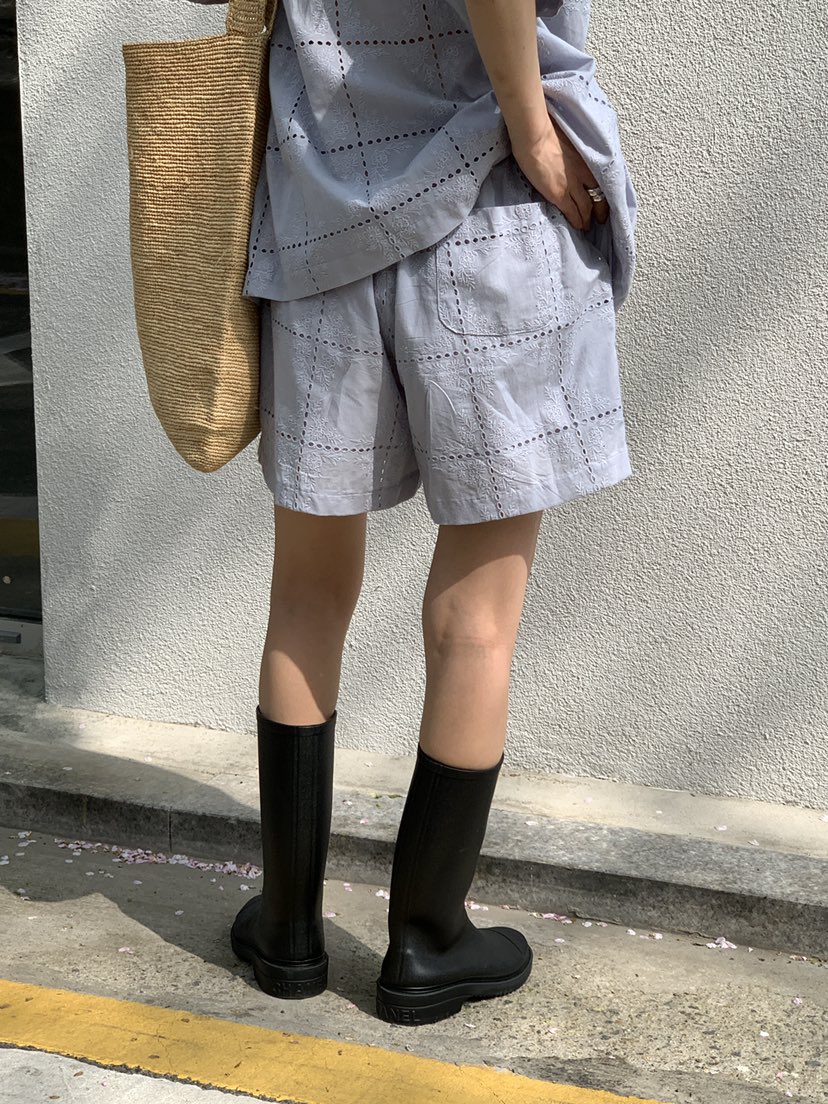 OURS韓國㊣直郵東大門代購女裝新款25春夏休閑熱賣短褲蕾絲OURS短褲