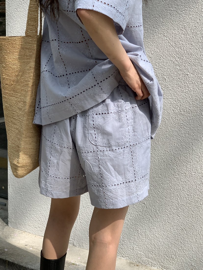 OURS韓國㊣直郵東大門代購女裝新款25春夏休閑熱賣短褲蕾絲OURS短褲