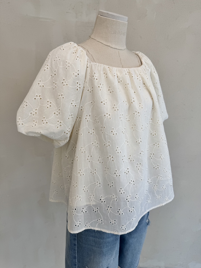 LAUNDRY韓國㊣直郵東大門代購女裝新品時尚25春夏襯衫蕾絲衫刺繡LAUNDRY襯衫/蕾絲衫
