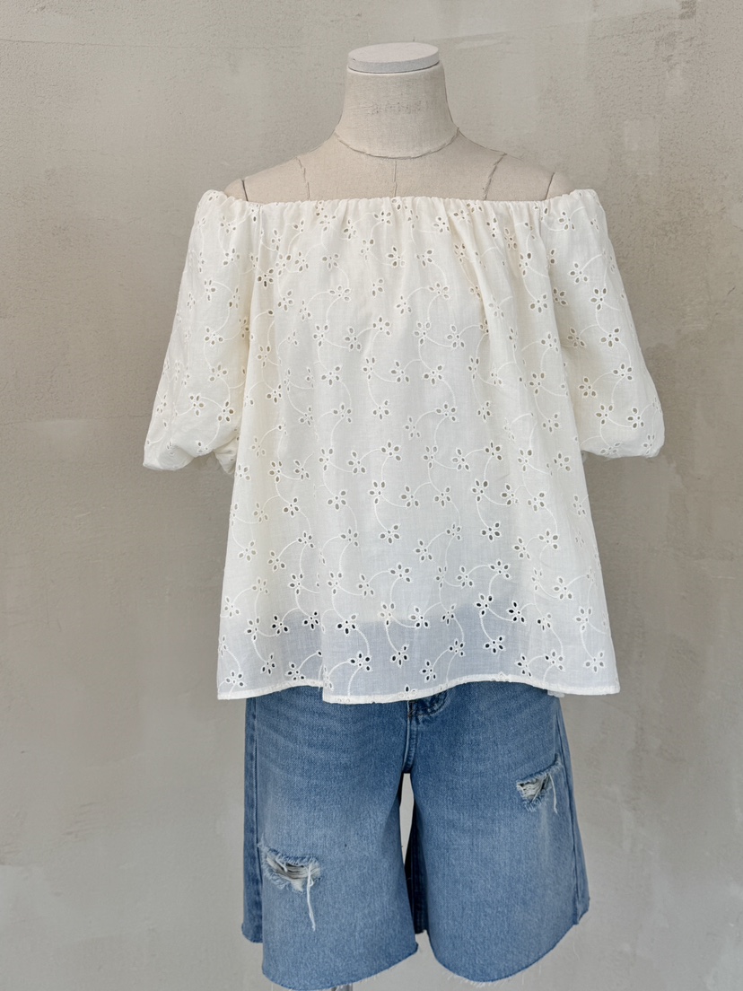 LAUNDRY韓國㊣直郵東大門代購女裝新品時尚25春夏襯衫蕾絲衫刺繡LAUNDRY襯衫/蕾絲衫