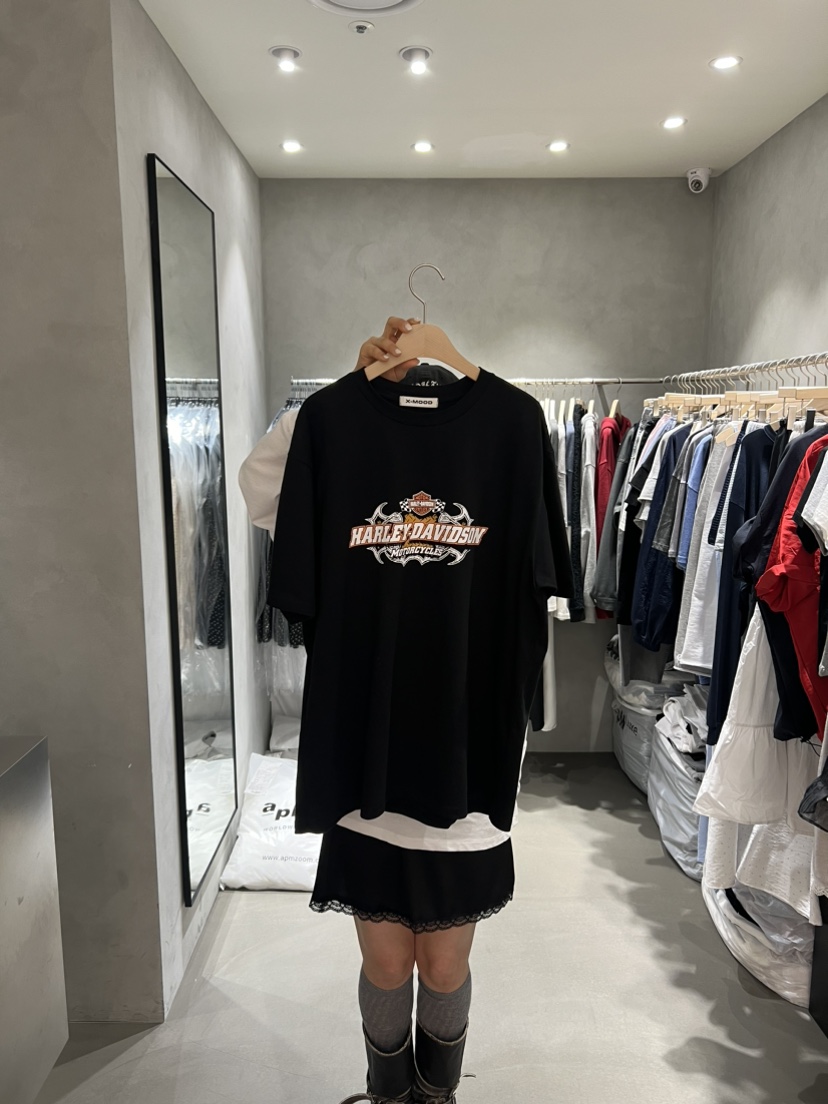 X-MOOD直郵韓國代購㊣女裝新品人氣休閑熱賣推薦25春夏T恤X-MOODT恤圖色3