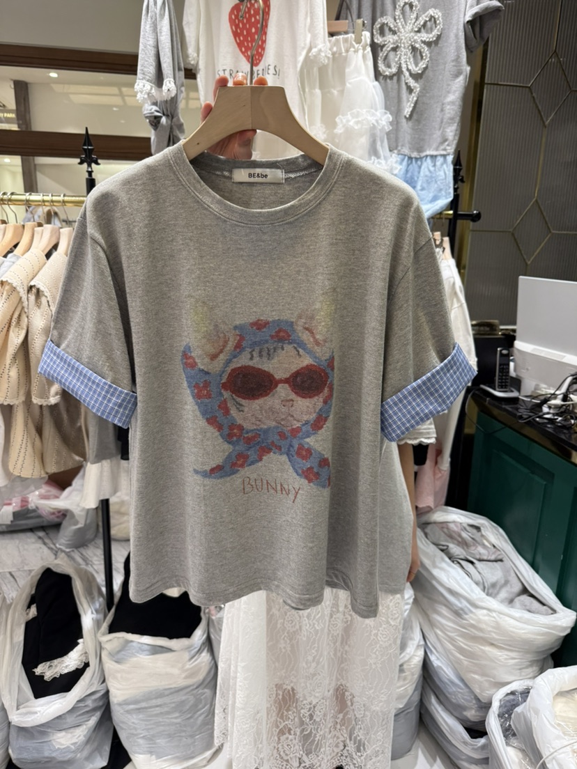 BE&BE韓國直郵㊣女裝新款熱賣人氣休閑25春夏推薦時尚T恤BE&beT恤