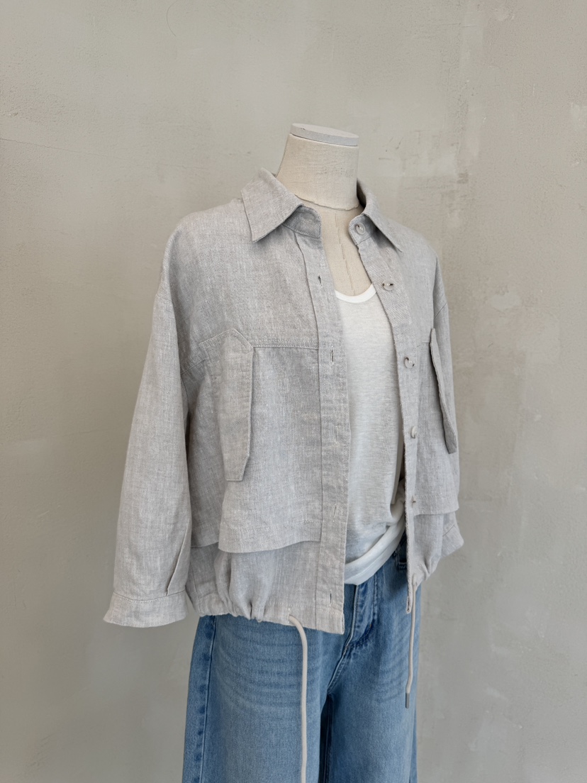 LAUNDRY直郵韓國代購㊣女裝新品休閑人氣時尚熱賣夾克口袋亞麻LAUNDRY夾克