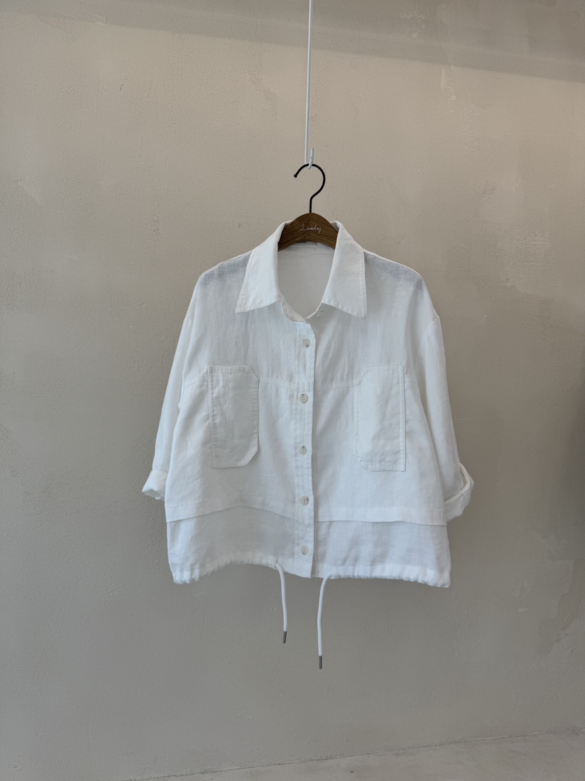 LAUNDRY直郵韓國代購㊣女裝新品休閑人氣時尚熱賣夾克口袋亞麻LAUNDRY夾克
