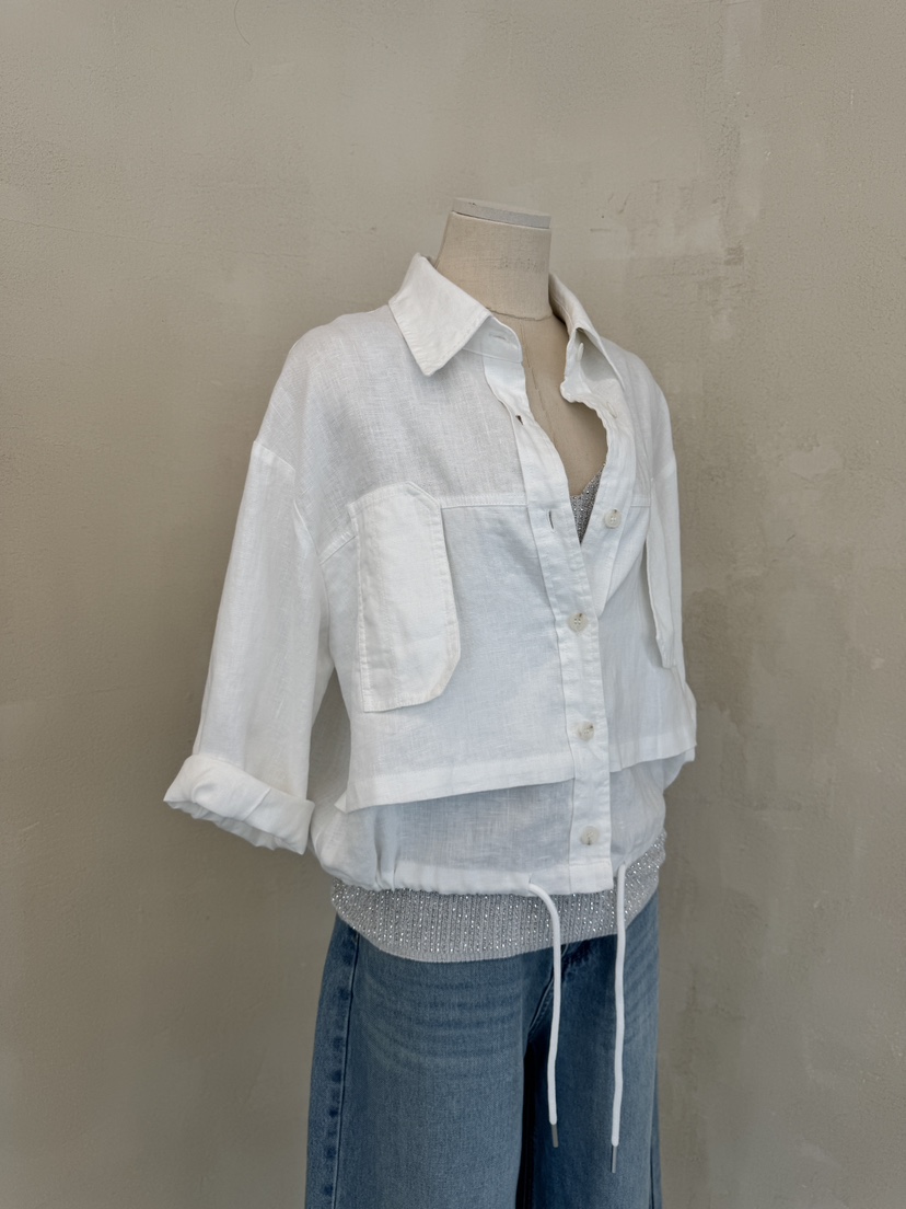 LAUNDRY直郵韓國代購㊣女裝新品休閑人氣時尚熱賣夾克口袋亞麻LAUNDRY夾克