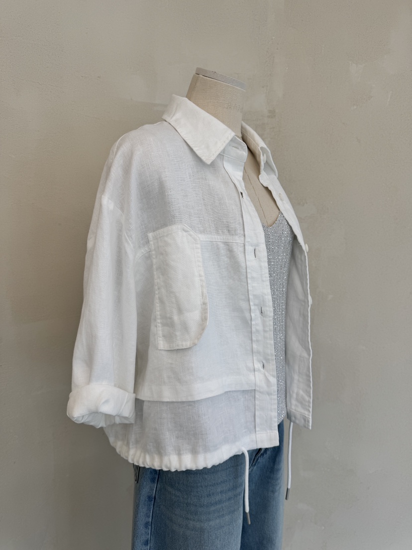 LAUNDRY直郵韓國代購㊣女裝新品休閑人氣時尚熱賣夾克口袋亞麻LAUNDRY夾克