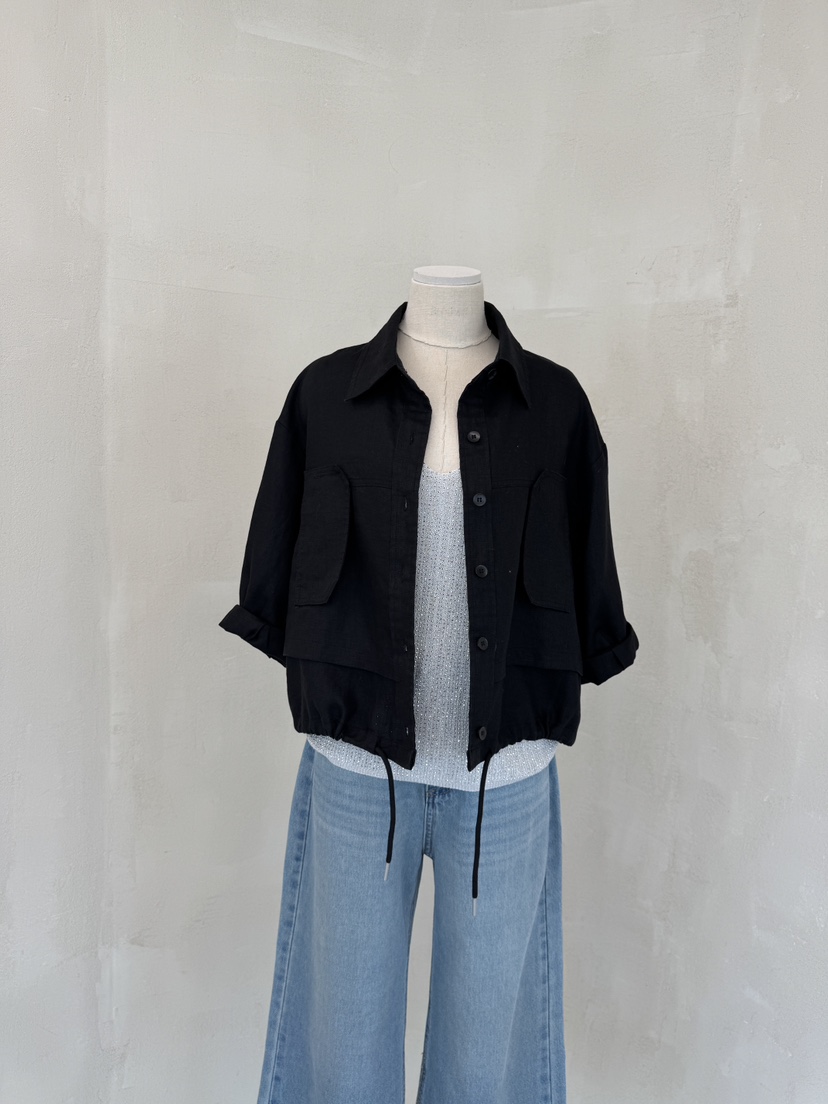 LAUNDRY直郵韓國代購㊣女裝新品休閑人氣時尚熱賣夾克口袋亞麻LAUNDRY夾克圖色3