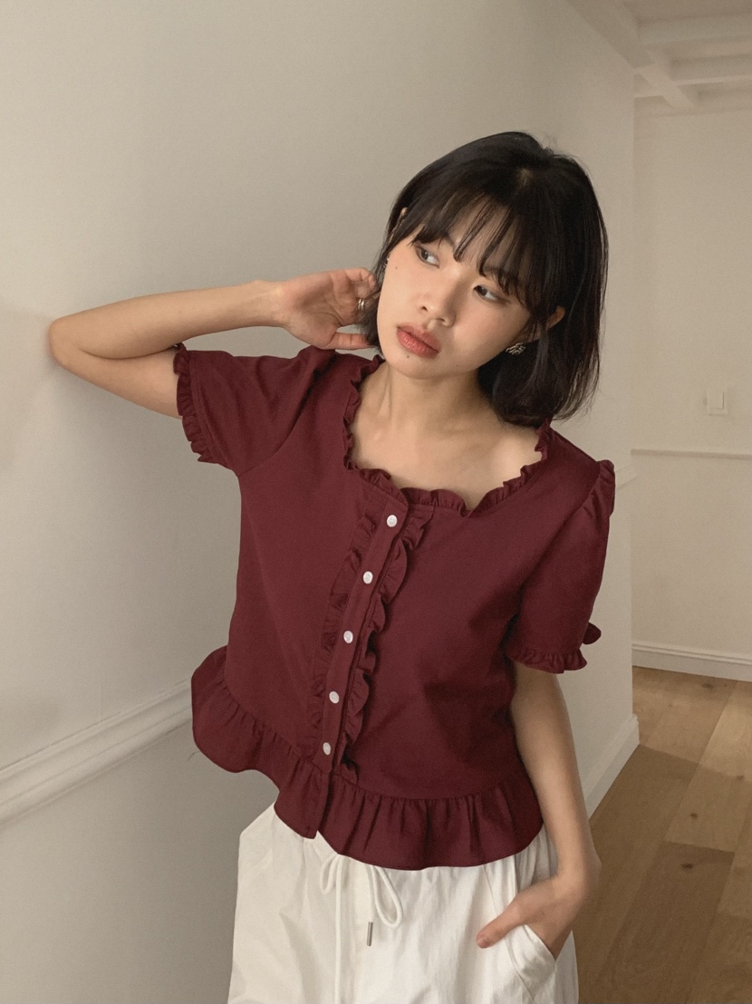 SLAT韓國㊣直郵東大門代購女裝新品休閑人氣熱賣襯衫蕾絲衫SLAT襯衫/蕾絲衫