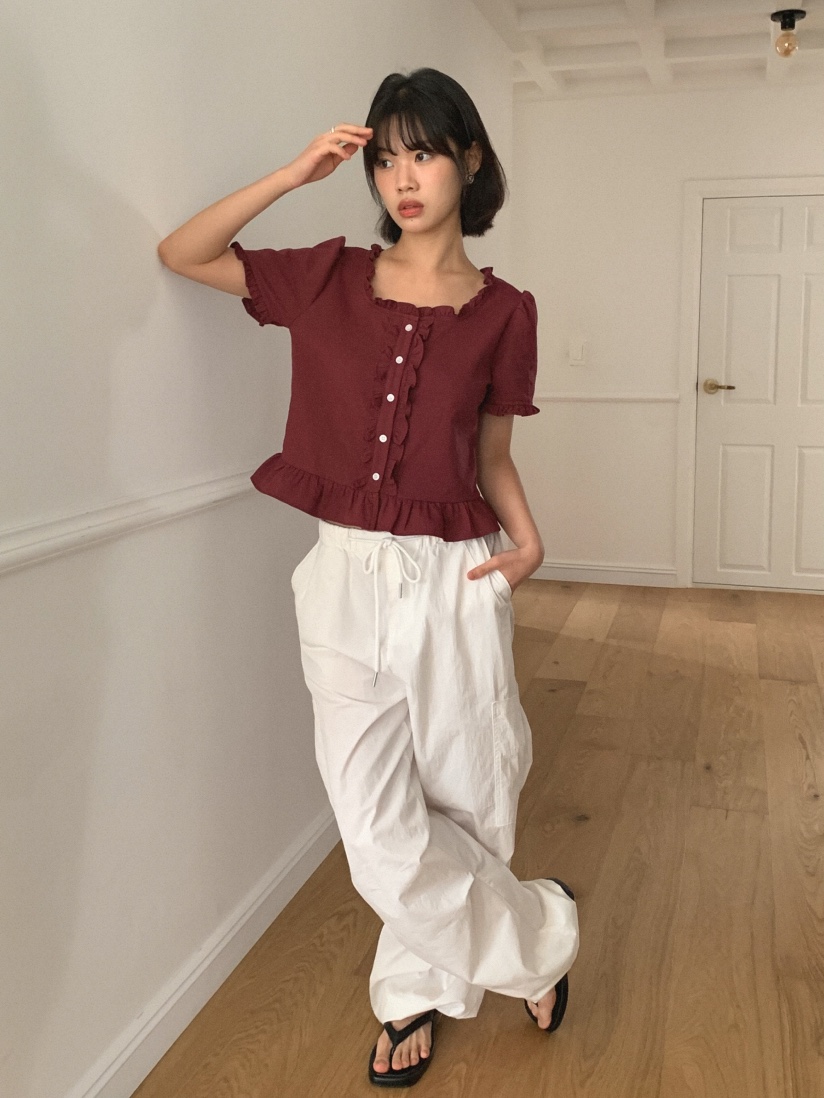 SLAT韓國㊣直郵東大門代購女裝新品休閑人氣熱賣襯衫蕾絲衫SLAT襯衫/蕾絲衫