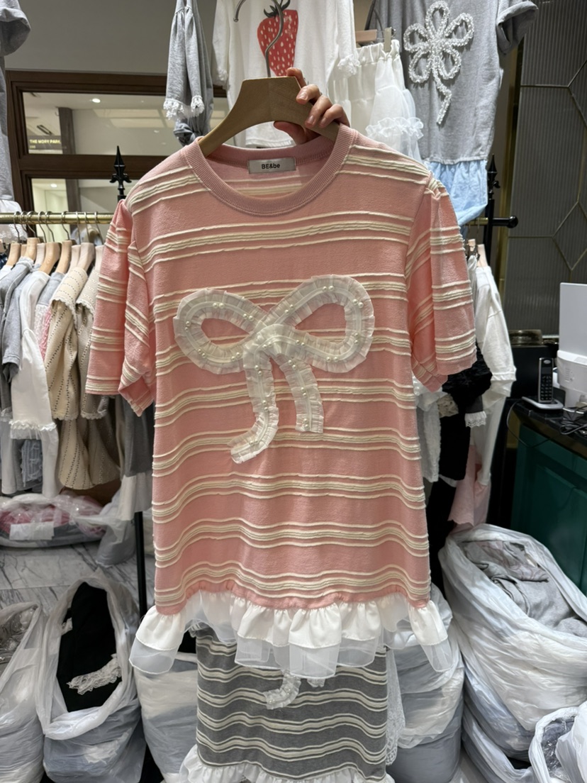 BE&BE韓國㊣直郵東大門代購女裝新品25春夏休閑推薦T恤BE&beT恤圖色2