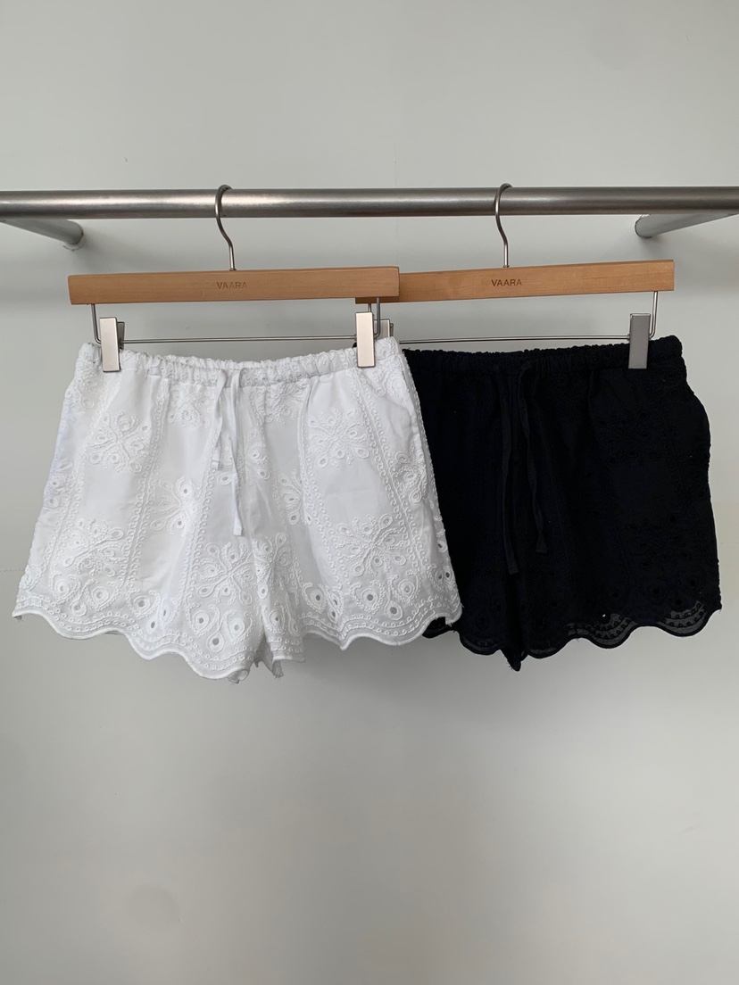 VAARA韓國直郵㊣東大門實拍女裝新品時尚25春夏熱賣短褲刺繡VAARA短褲