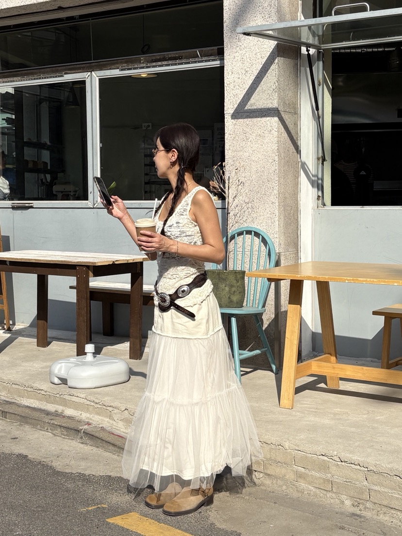 SUNDER MARKET直郵韓國代購㊣女裝新款25春夏時尚人氣長裙SUNDER MARKET長裙