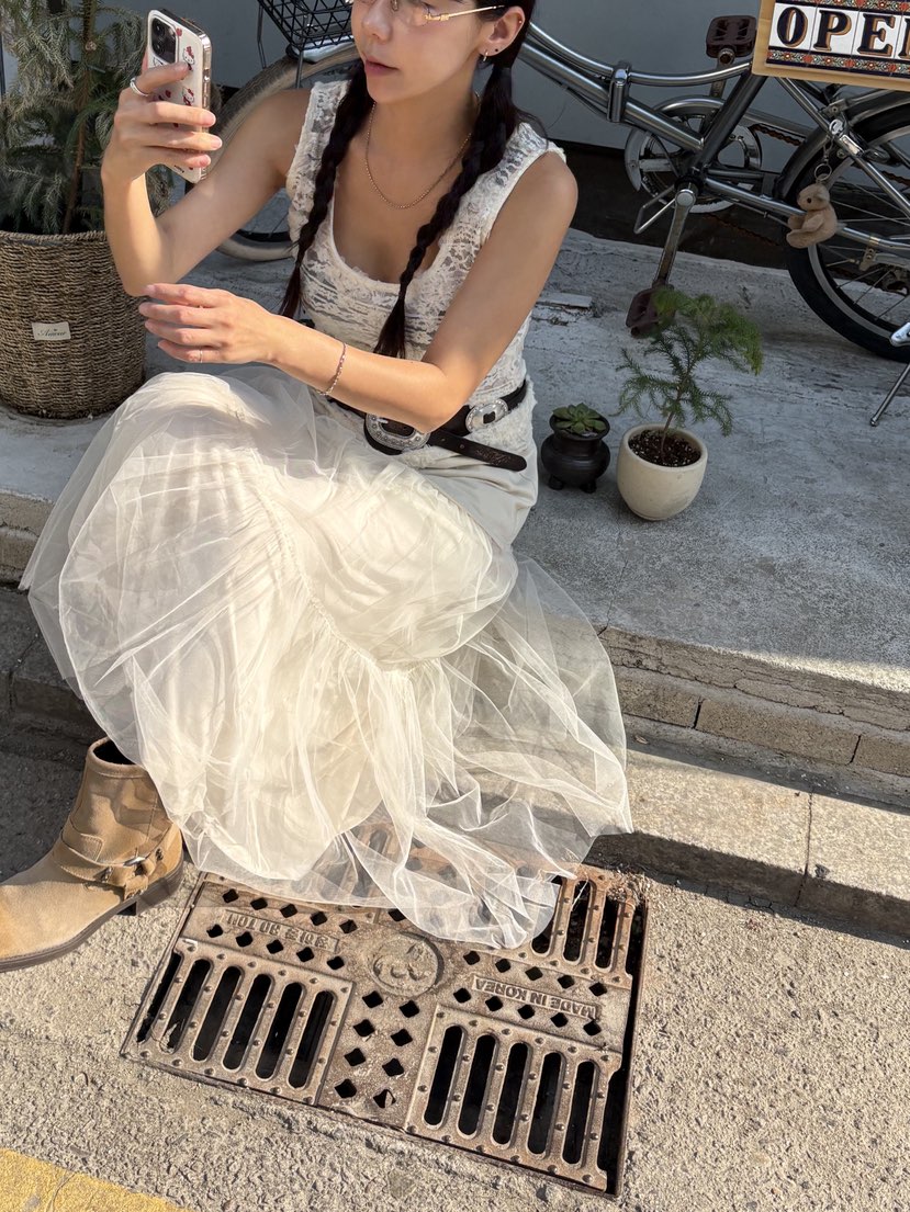 SUNDER MARKET直郵韓國代購㊣女裝新款25春夏時尚人氣長裙SUNDER MARKET長裙