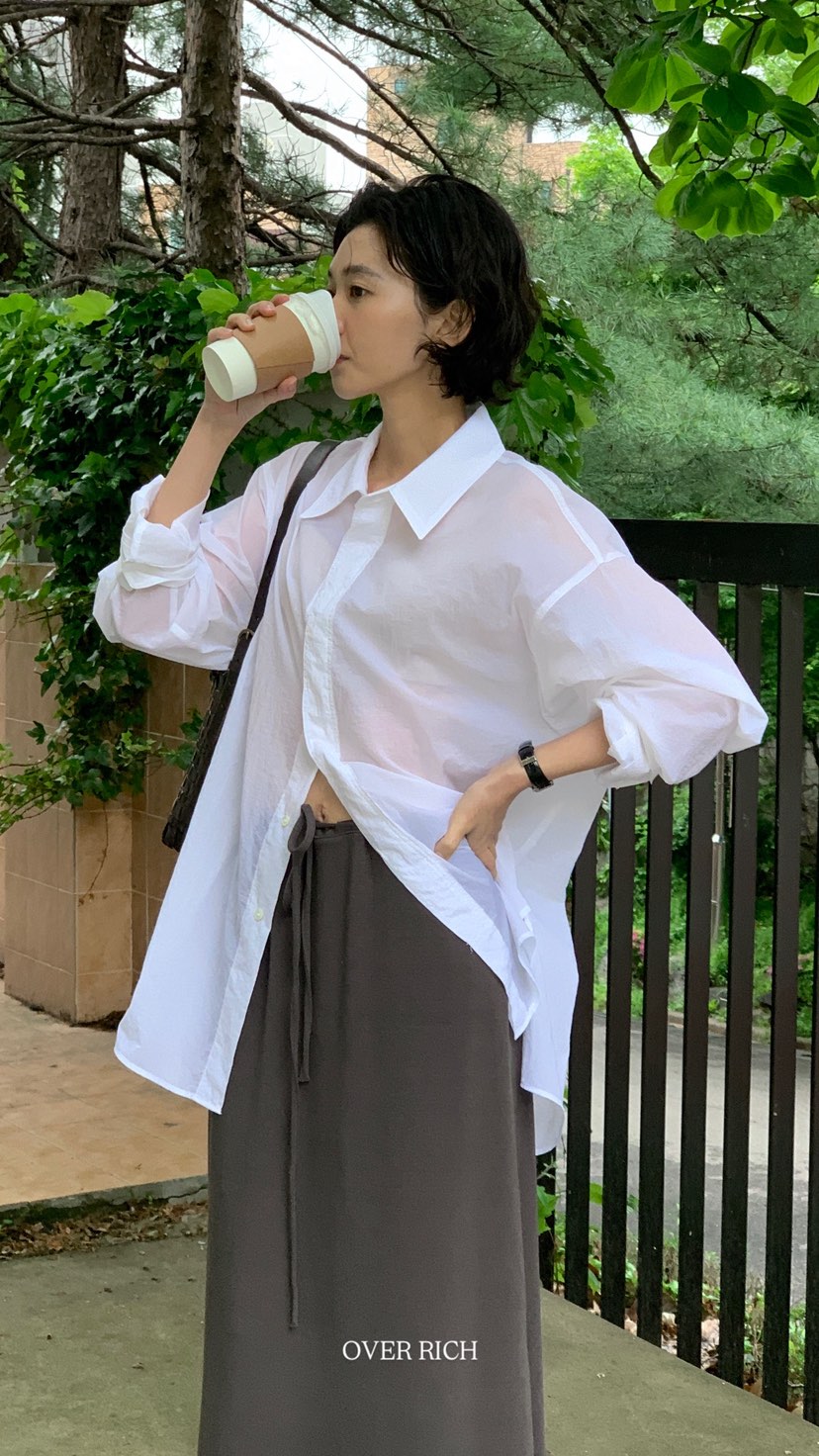 OVER RICH韓國直郵㊣東大門實拍女裝新品熱賣休閑襯衫蕾絲衫OVER RICH襯衫/蕾絲衫