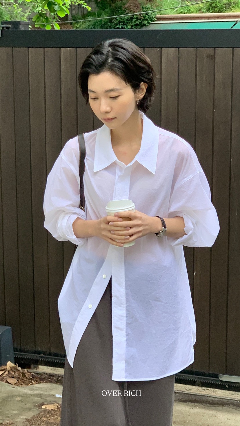 OVER RICH韓國直郵㊣東大門實拍女裝新品熱賣休閑襯衫蕾絲衫OVER RICH襯衫/蕾絲衫