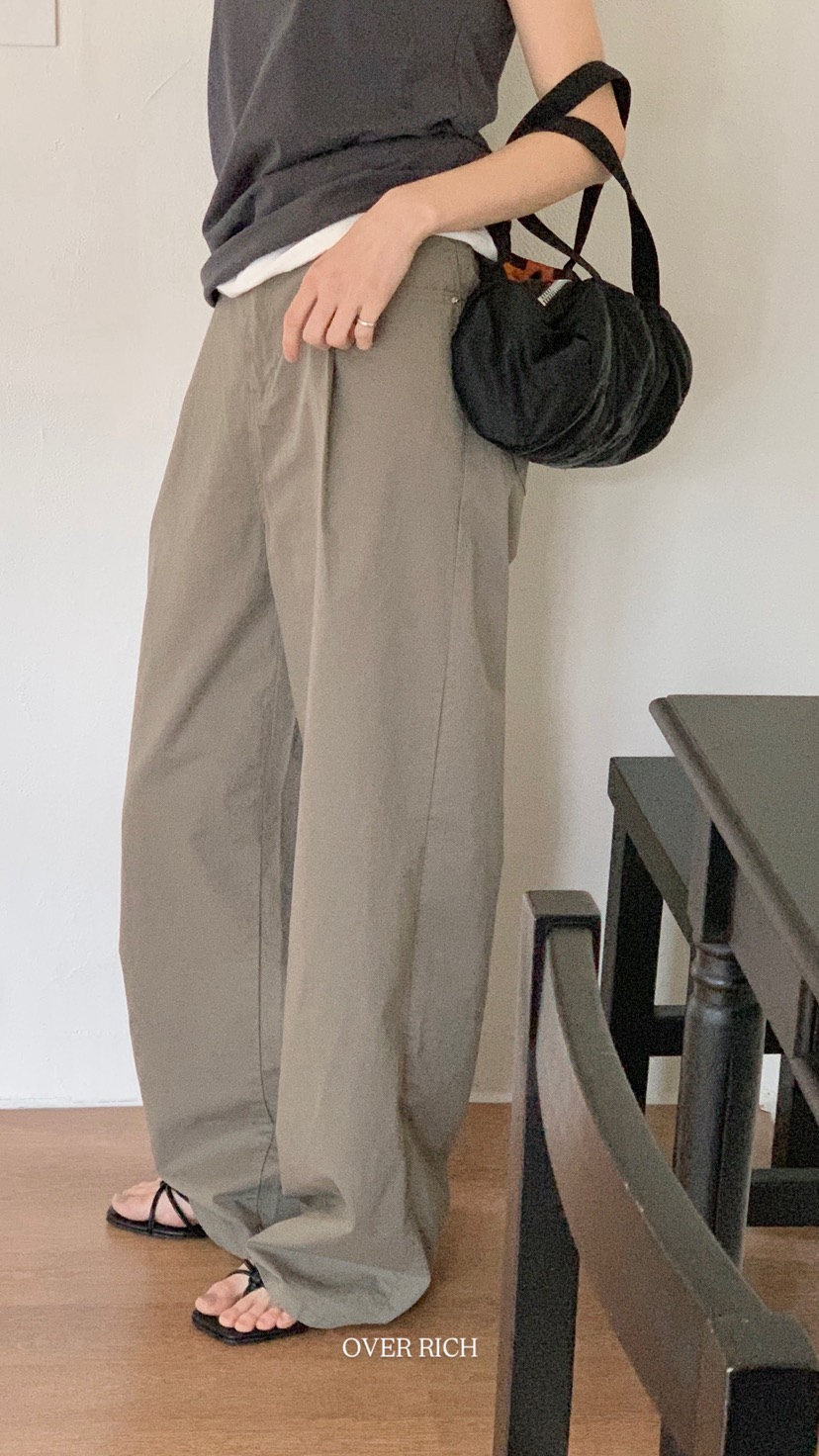 OVER RICH直郵韓國代購㊣女裝新品時尚熱賣人氣25春夏休閑褲OVER RICH休閑褲