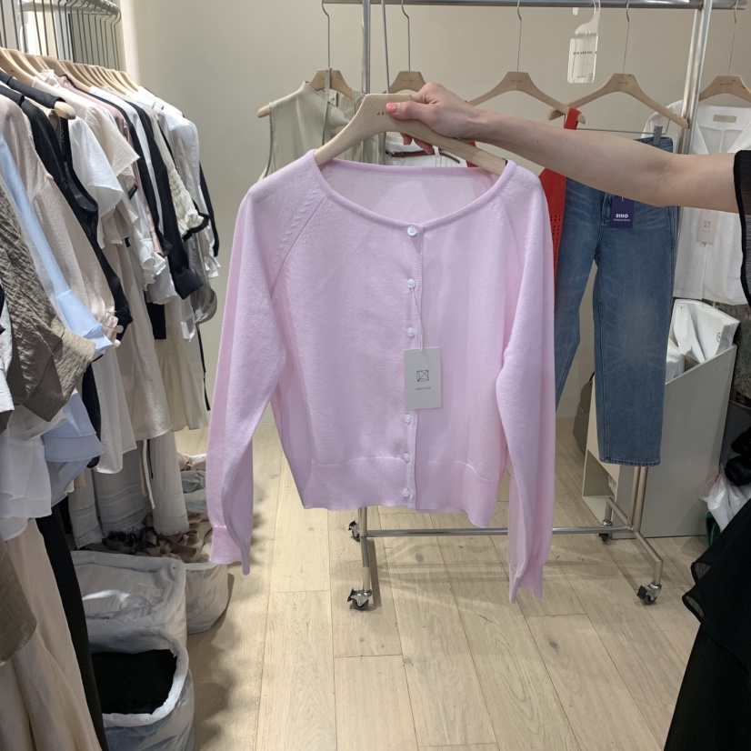 ARCHER直郵韓國代購㊣女裝新品人氣時尚休閑針織衫亞麻開衫ARCHER針織衫圖色2