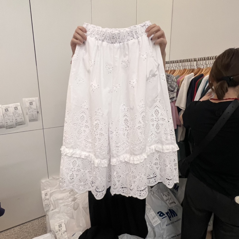 DOHWAJI韓國㊣直郵東大門代購女裝新款休閑半身裙中短裙蕾絲DOHWAJI半身裙/中短裙圖色2